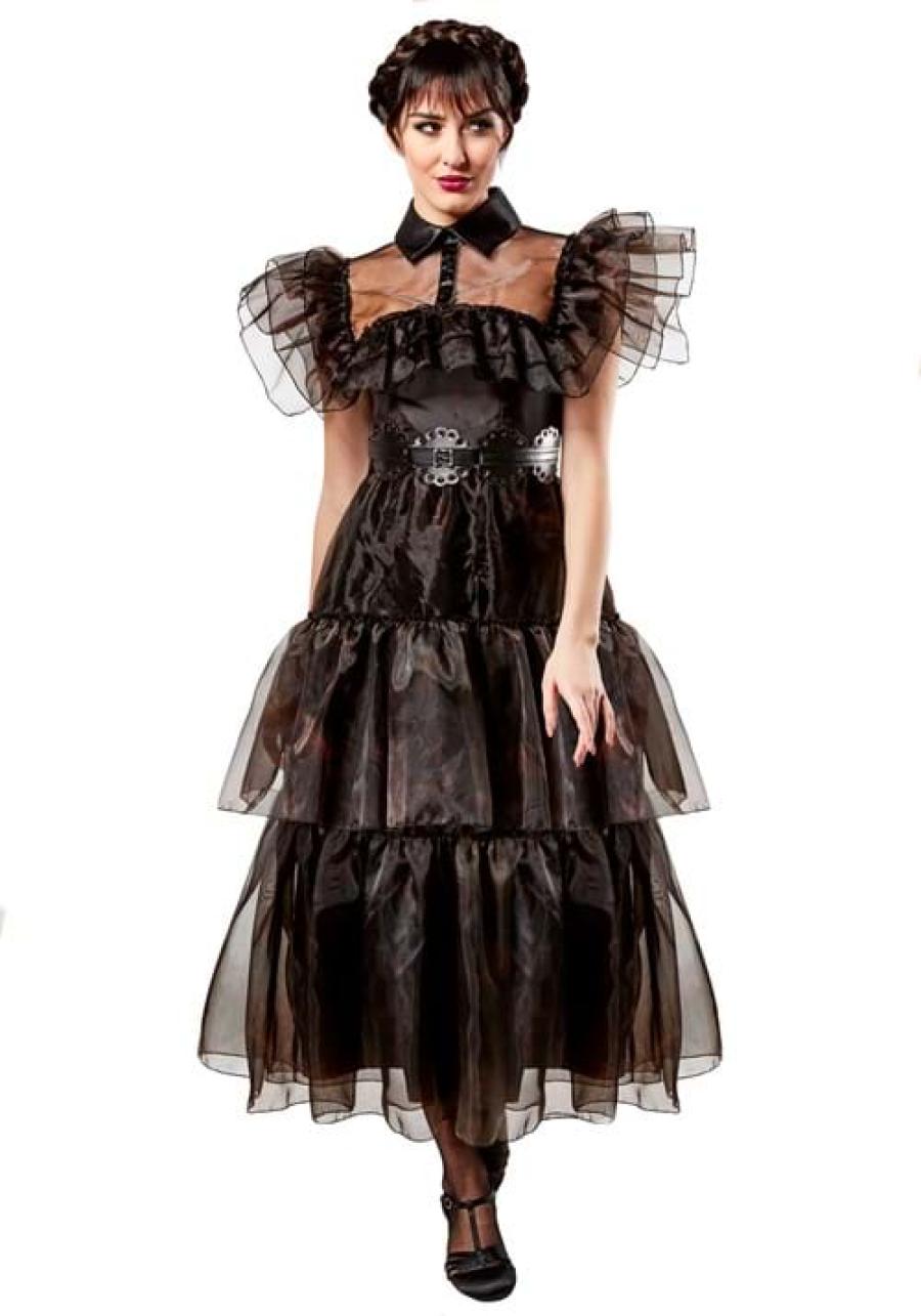 Women's Netflix Wednesday Black Rave'N Dance Costume Dress