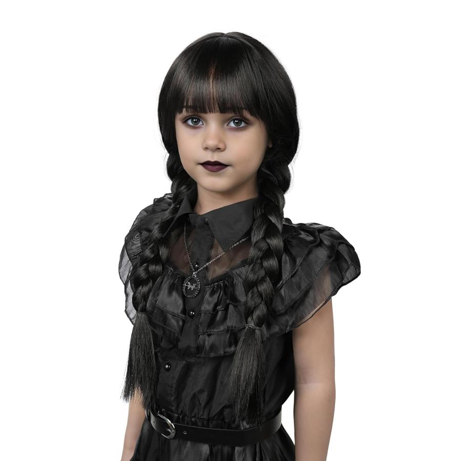 Long Braid Wig With Bangs Black Bra